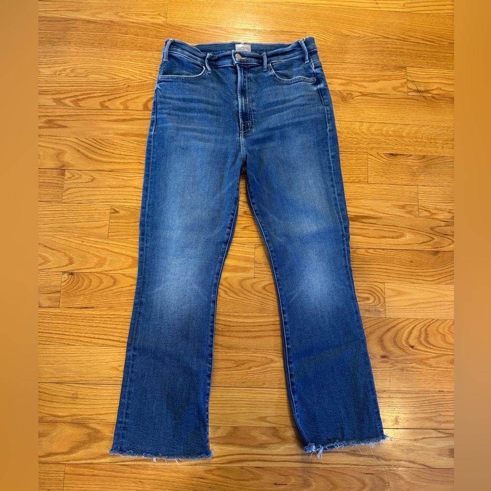 MOTHER denim. The Hustle Ankle Fray.